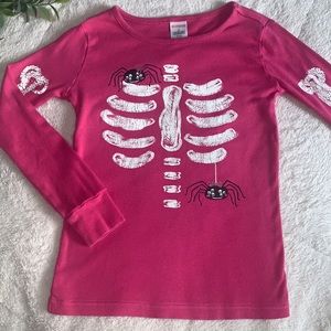 Gymboree 6 Pink Skeleton Pajama Top EUC Girls PJs Long sleeves